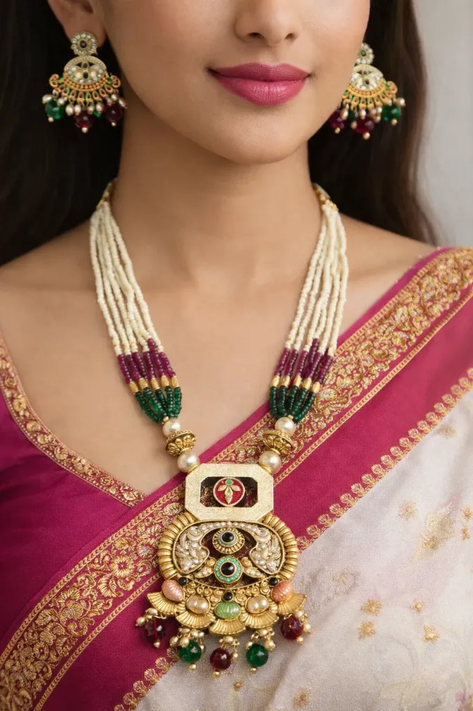 Multi-Color Beaded Kundan Neckpiece