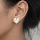 Ivory Heart Studs