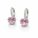 Crystal Heart Hoop Earrings