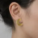 Geometric Gold C Earrings