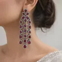 Ruby Drop Chandelier Earrings