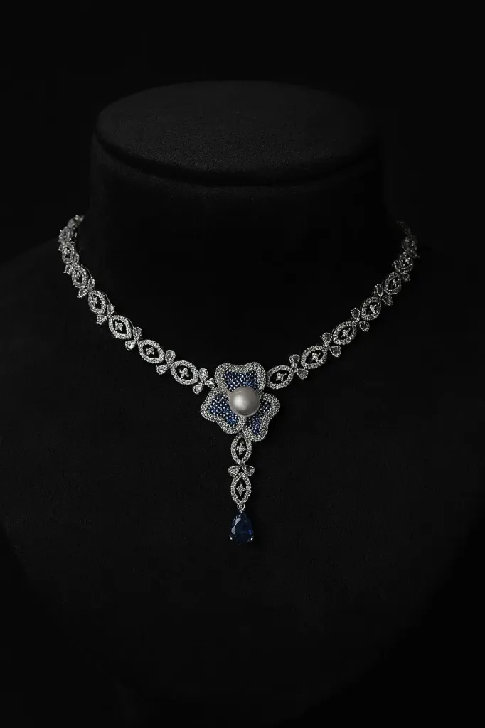 Regal Night Sparkle Neckpiece along with earrings