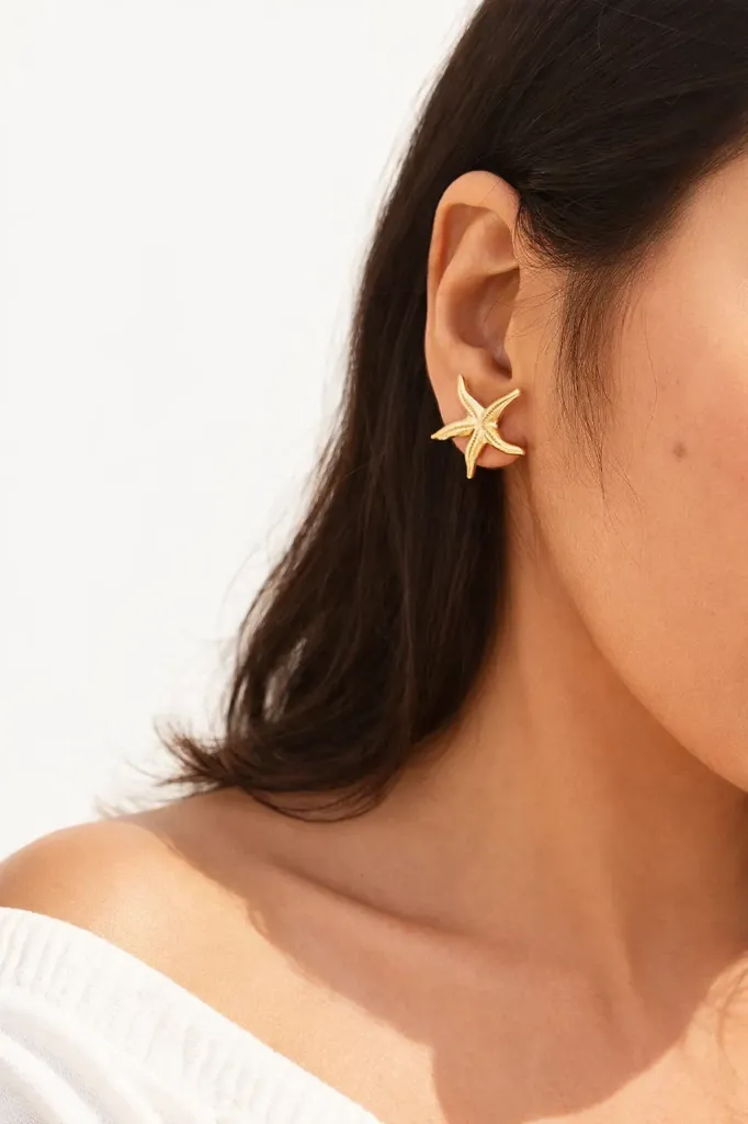 Golden Starfish Studs