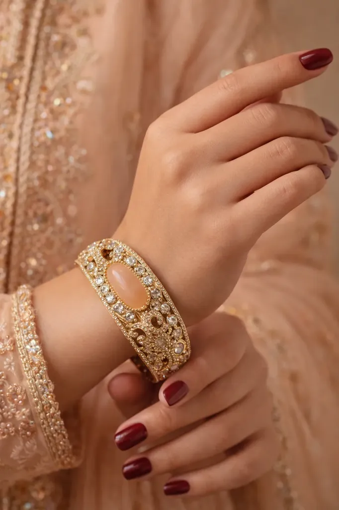 Peach Mosinatte Luxury Lakk Bracelet