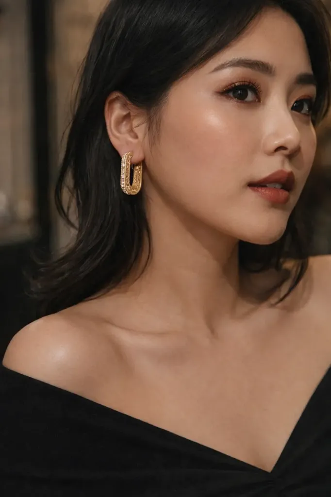 [Lumière Oval Gold Hoops] Lumière Oval Gold Hoops