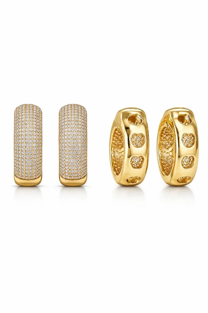 Pavé American Diamond Hoop Earrings