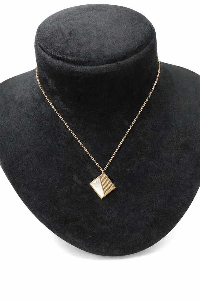 Rose gold Geometric Square Pendant