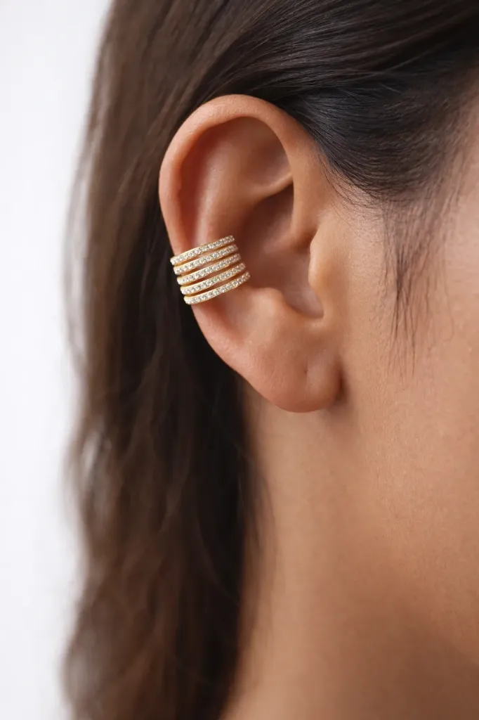 Multi-Layer Pave Ear Cuff (For only one ear)