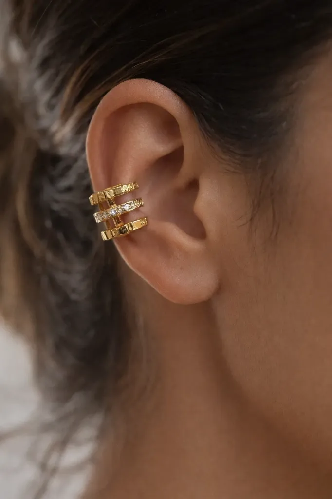 Triple Band Pave Ear Cuff (For only one ear)